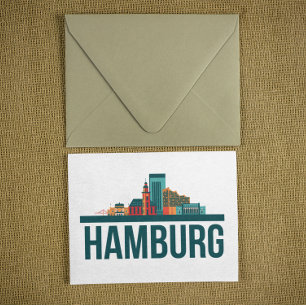 Hamburg Duitsland Skyline Cityscape Briefkaart