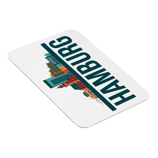 Hamburg Duitsland Skyline foto magneet (Rechterzijde)