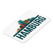 Hamburg Duitsland Skyline foto magneet (Linkerzijde)