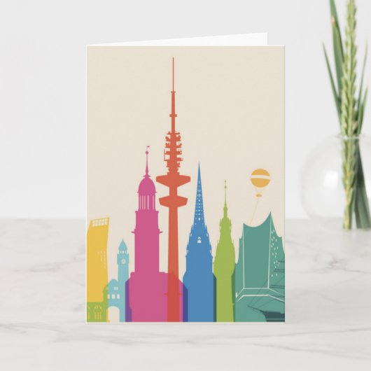 Hamburg Duitsland Skyline Kaart (Voorkant)