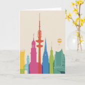 Hamburg Duitsland Skyline Kaart (Gele Bloem)