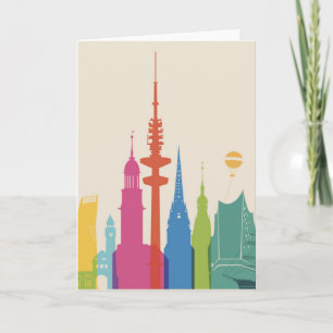 Hamburg Duitsland Skyline Kaart