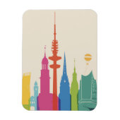 Hamburg Duitsland Skyline Magneet (Verticaal)