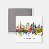 Hamburg Duitsland Skyline Magneet (Voorkant / Achterkant)