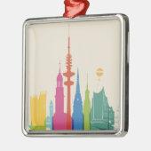 Hamburg Duitsland Skyline Metalen Ornament (Links)