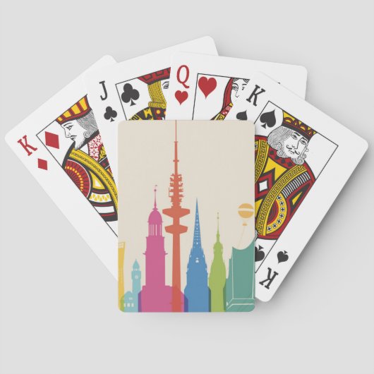 Hamburg Duitsland Skyline Pokerkaarten (Achterkant)
