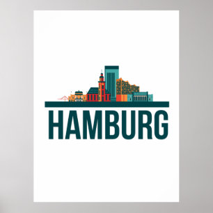 Hamburg Duitsland Skyline Poster