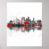 Hamburg Duitsland Skyline Poster (Voorkant)