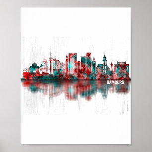Hamburg Duitsland Skyline Poster