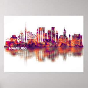 Hamburg Duitsland Skyline Poster