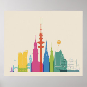 Hamburg Duitsland Skyline Poster