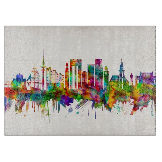 Hamburg Duitsland Skyline Snijplank (Voorkant)