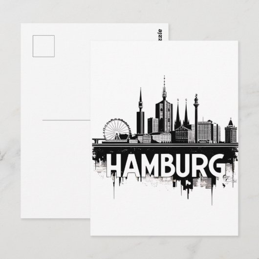 Hamburg Duitsland Skyline-stadsgezicht stedelijke  Briefkaart (Voorkant / Achterkant)