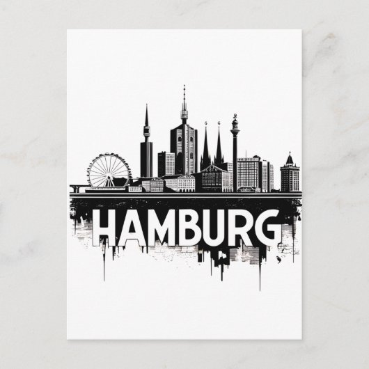 Hamburg Duitsland Skyline-stadsgezicht stedelijke Briefkaart (Voorkant)