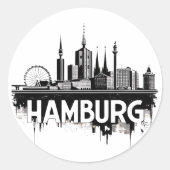 Hamburg Duitsland Skyline-stadsgezicht stedelijke  Ronde Sticker (Voorkant)