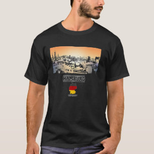 Hamburg Duitsland Skyline Vakantie Souvenirstad T-shirt