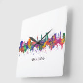 Hamburg Duitsland Skyline Vierkante Klok (Hoek)