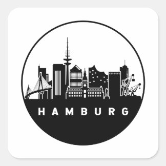 Hamburg Duitsland Skyline Vierkante Sticker