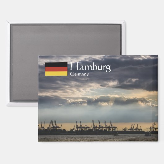 Hamburg Duitsland Souvenir Magneet (Voorkant / Achterkant)
