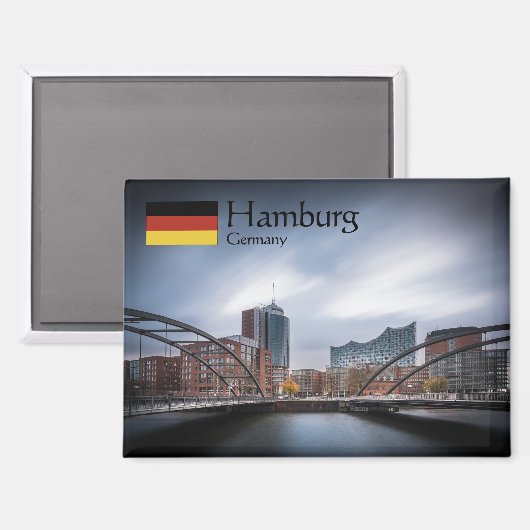 Hamburg Duitsland Souvenir Magneet (Voorkant / Achterkant)