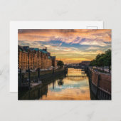 Hamburg, Duitsland, Speicherstadt Briefkaart (Voorkant / Achterkant)