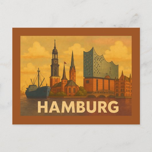 Hamburg Duitsland Stad Kunst Briefkaart (Voorkant)