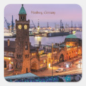 Hamburg Duitsland stadsgezicht foto Vierkante Sticker (Voorkant)