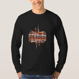Hamburg Duitsland Stadsgezicht Grappig cadeau idee T-shirt