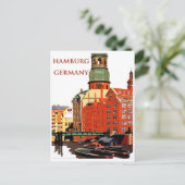 Hamburg, Duitsland, stadshaven en huizen Briefkaart (Staand voorkant)
