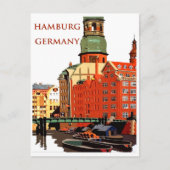 Hamburg, Duitsland, stadshaven en huizen Briefkaart (Voorkant)