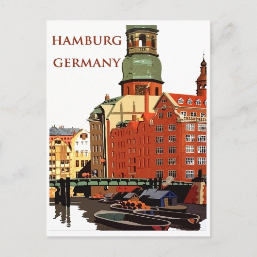 Hamburg, Duitsland, stadshaven en huizen Briefkaart (Voorkant)