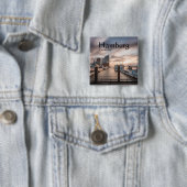 Hamburg Duitsland Vierkante Button 5,1 Cm (In situ)
