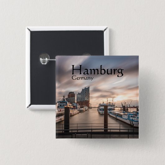 Hamburg Duitsland Vierkante Button 5,1 Cm (Voorkant /achterkant)