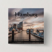 Hamburg Duitsland Vierkante Button 5,1 Cm (Voorkant)