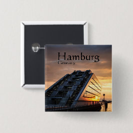 Hamburg Duitsland Vierkante Button 5,1 Cm