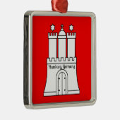 Hamburg, Duitsland vlag Metalen Ornament (Rechts)