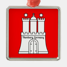 Hamburg, Duitsland vlag Metalen Ornament