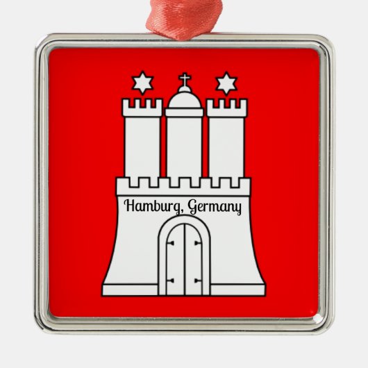 Hamburg, Duitsland vlag Metalen Ornament (Voorkant)