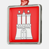 Hamburg, Duitsland vlag Metalen Ornament (Links)