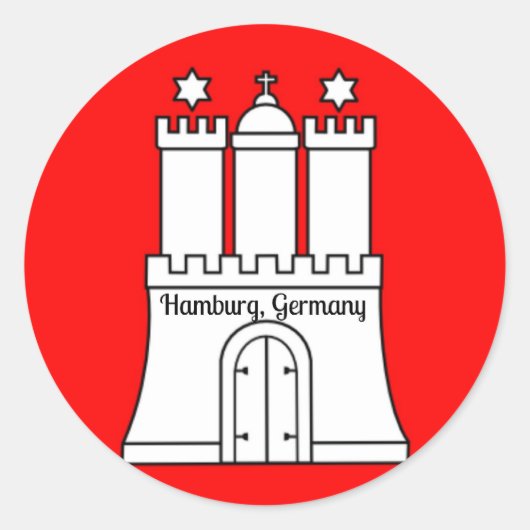 Hamburg, Duitsland vlag Ronde Sticker (Voorkant)