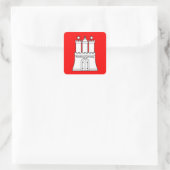 Hamburg, Duitsland vlag Vierkante Sticker (Tas)