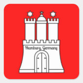 Hamburg, Duitsland vlag Vierkante Sticker (Voorkant)