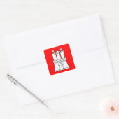 Hamburg, Duitsland vlag Vierkante Sticker (Envelop)