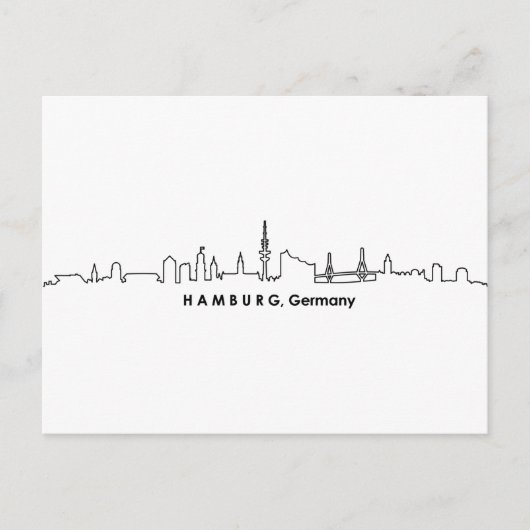 HAMBURG Elbe Germany City Skyline Silhouette Briefkaart (Voorkant)