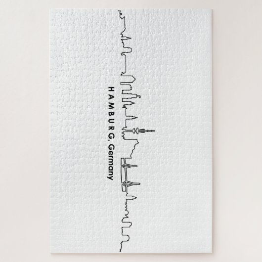 HAMBURG Elbe Germany City Skyline Silhouette Legpuzzel (Verticaal)