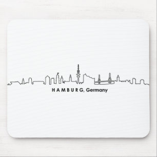 HAMBURG Elbe Germany City Skyline Silhouette Muismat