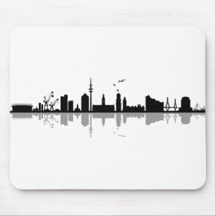 HAMBURG Elbe Germany City Skyline Silhouette Muismat