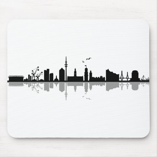 HAMBURG Elbe Germany City Skyline Silhouette Muismat (Voorkant)