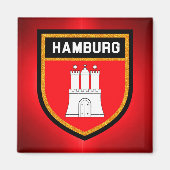 Hamburg Flag Magneet (Voorkant)