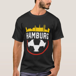 Hamburg Football Voetbal Fan  City Skyline T-shirt
